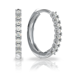Золотые серьги-кольца с бриллиантами "Oblivion", 2.29, 16Кр57-0,26-3/2, Белый